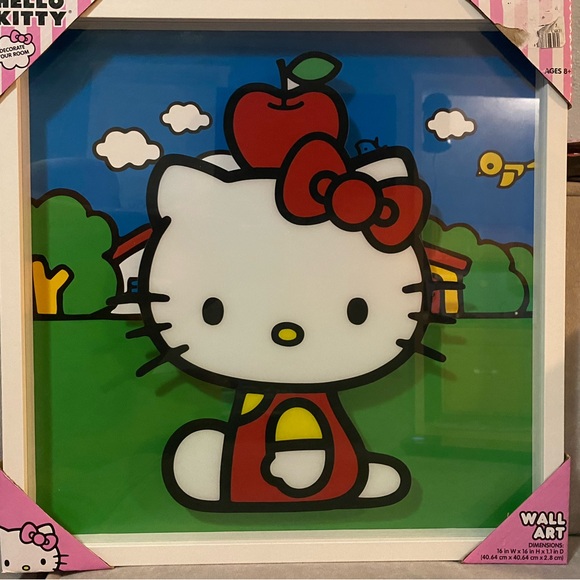 Hello Kitty Art with Red and Green Highlights - Picture 1 of 1